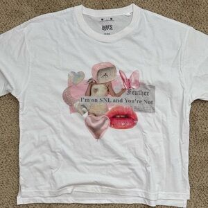 Sabrina Carpenter Feather Cropped Tee